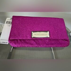 BCBGeneration NWT Fuchsia Metallic Clutch